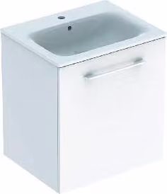 Geberit Selnova Square - Mobile lavabo 635x588x480 mm, con lavabo, 1 anta, bianco lucido 501.252.00.1