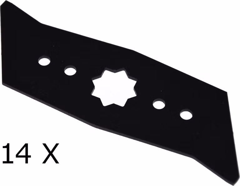 14 X lame per scarificatore per Wolf Garten UV 32 B, UV 30 EL, UV 28 EV - Acciaio HQ