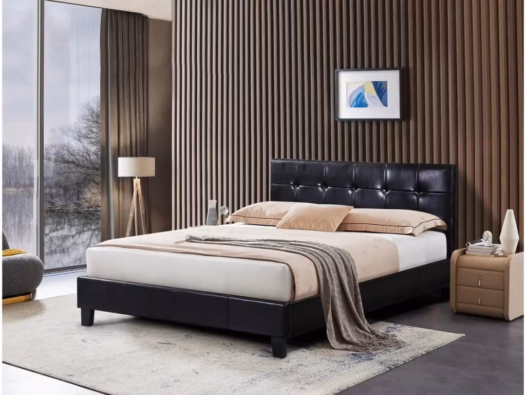 Letto Julia Habitat Nero con Struttura Imbottita L/P: 140 x 190 cm – 2