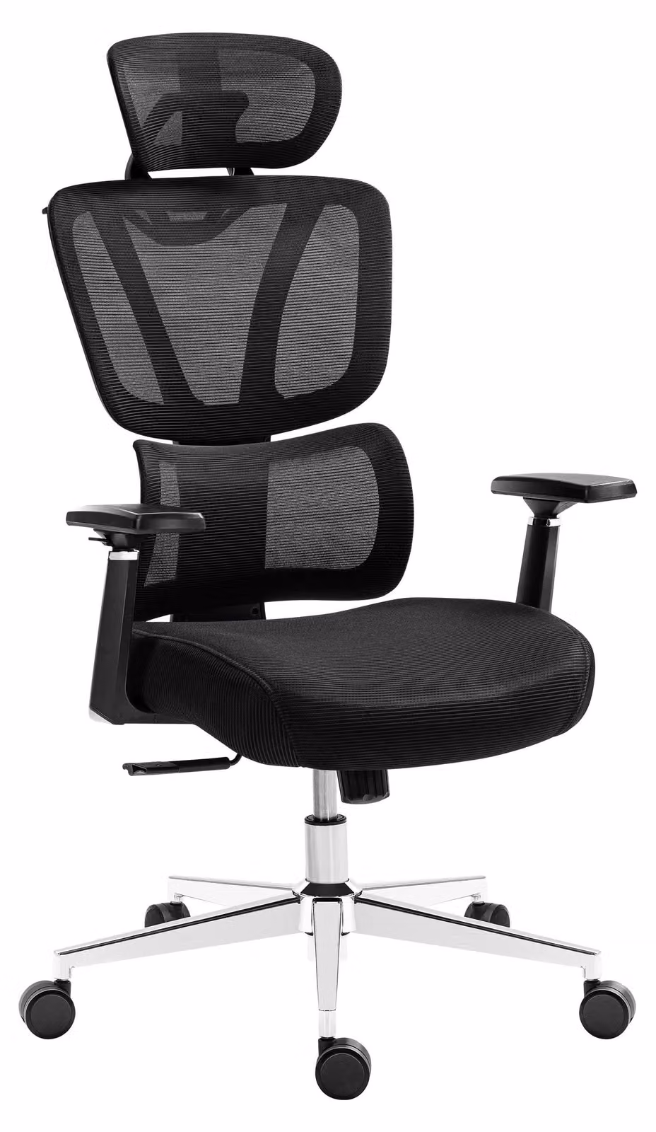 Sedia da ufficio ergonomica con schienale regolabile e supporto lombare - Nera