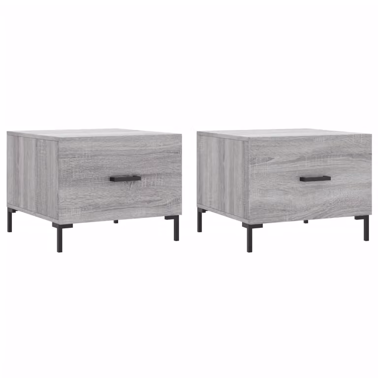 Tavolini Salotto 2pz Grigio Sonoma 50x50x40cm Legno Multistrato