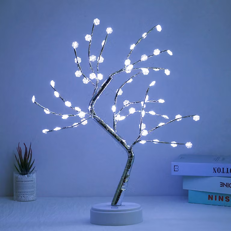 LED lampada fiocco di neve bianco artificiale albero bonsai luce decorativa luci a batteria operata decorazione interna