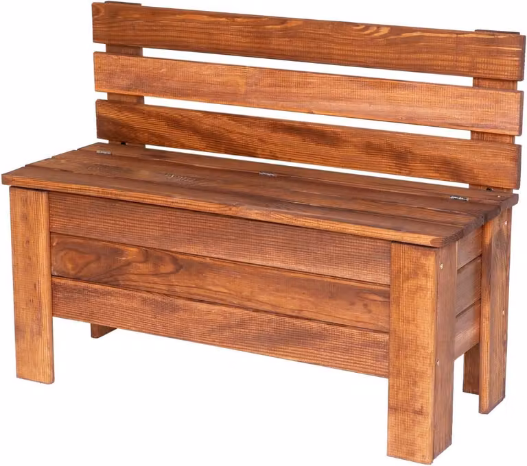 STOLMAK Cassapanca Da Giardino In Legno Di Pino Massello 71x54x29 cm 111 L Box Contenitore Cuscini Baule Da Esterno Marrone
