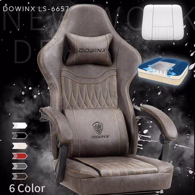 Sedia da gaming ergonomica – sedia da computer con poggiapiedi regolabile e elevato comfort di seduta