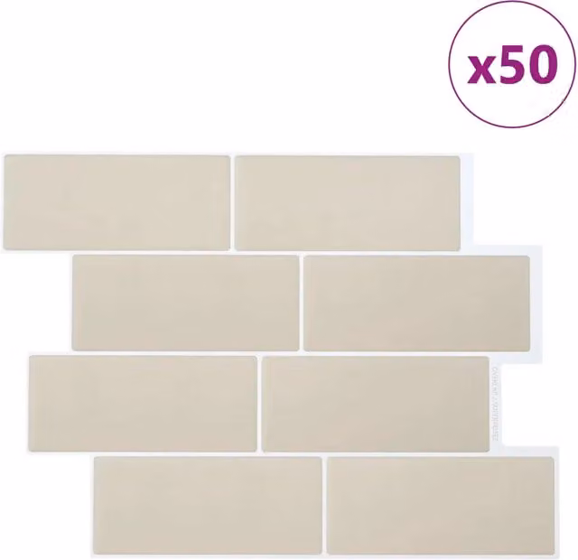 Piastrella subway 50 pz Beige 29 x 21 cm Poliuretano e PET CFW6071966
