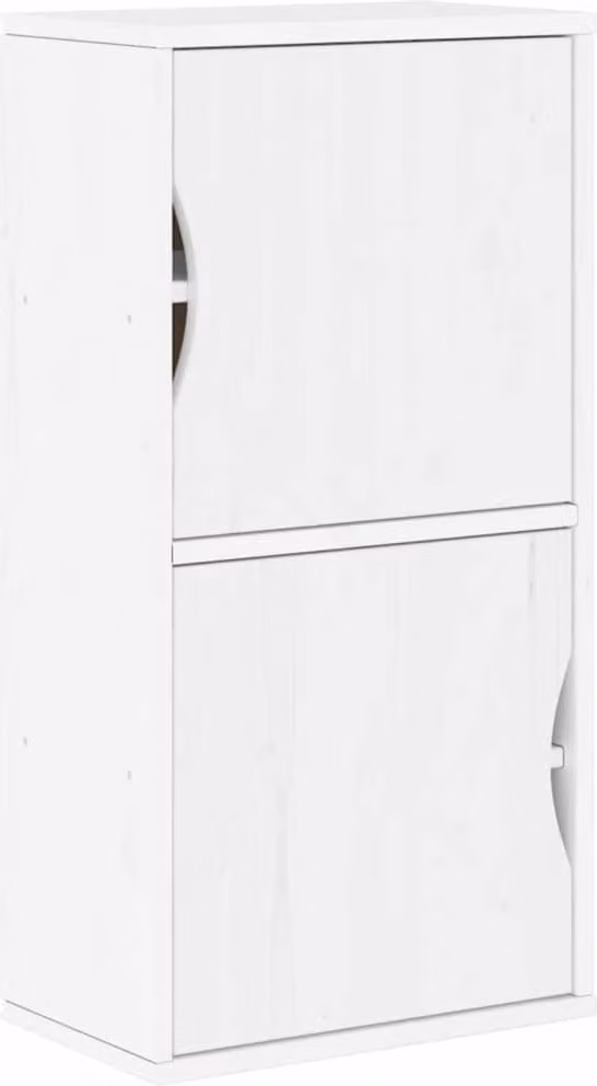 Armadietto Laterale ODDA Bianco 40x24x79 cm Legno Massello Pino