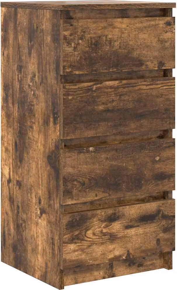 Credenza Rovere Fumo 37,5x35x76 cm in Legno Multistrato