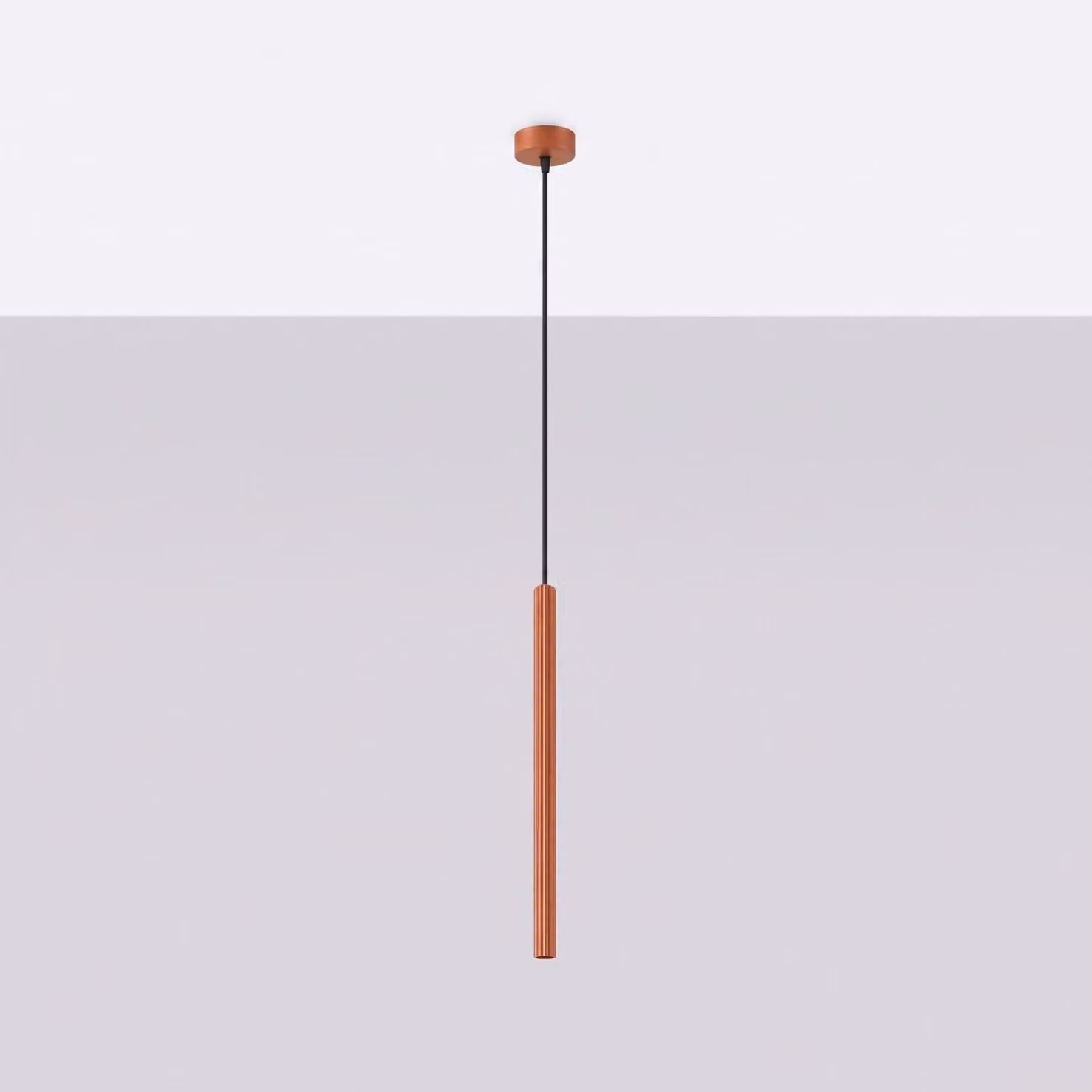 Lampada a sospensione ARCHE 1 ocra rossa 1xG9 8W acciaio 120x8x8cm Sollux Lighting