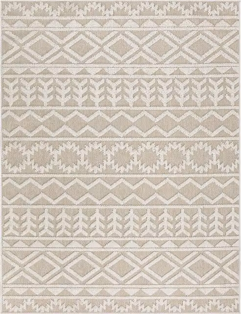 Tappeto Munico beige con frange in fibre sintetiche L: 150 cm, P: 80 cm