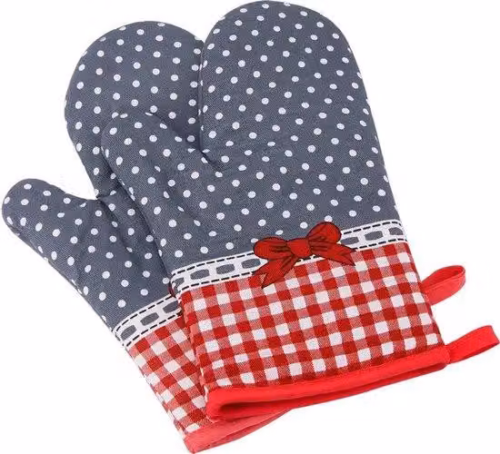 Set da due tappetini resistenti al calore per barbecue, realizzati in poliestere e cotone, adatti per cucinare, cuocere al forno e grigliare.