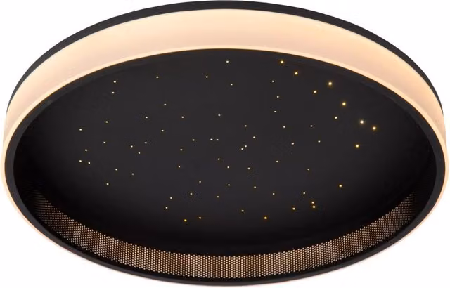 Plafoniera LED Lucide Estreja Nera, Design Moderno e Rotondo, Diametro: 40 cm