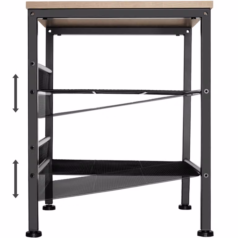 Tavolino quadrato in stile industriale tectake con finitura rovere e dettagli neri, L/P/H: 40,5 x 40 x 50,5 cm