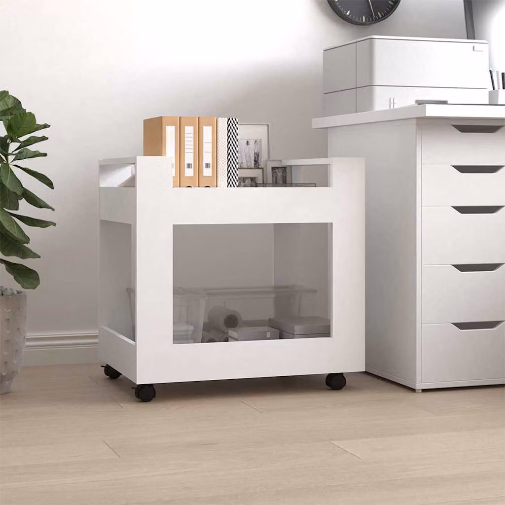 Carrello per Scrivania vidaXL Bianco in Legno Multistrato e MDF L/P/H: 60 x 45 x 60 cm