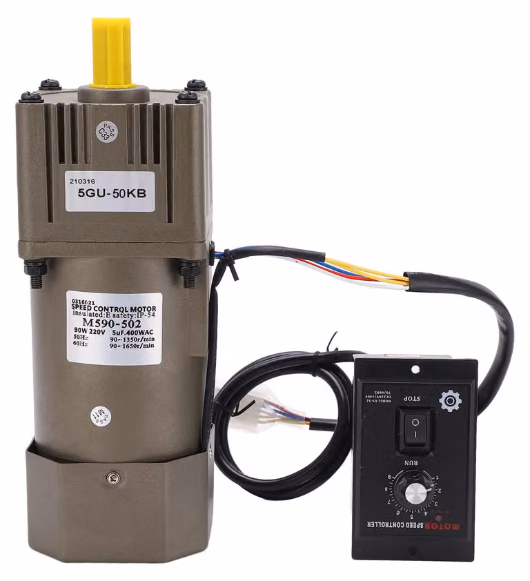 Motore a ingranaggi da 90W, alimentazione AC 220V monofase, velocità di rotazione 28 giri al minuto, coppia 20 Nm