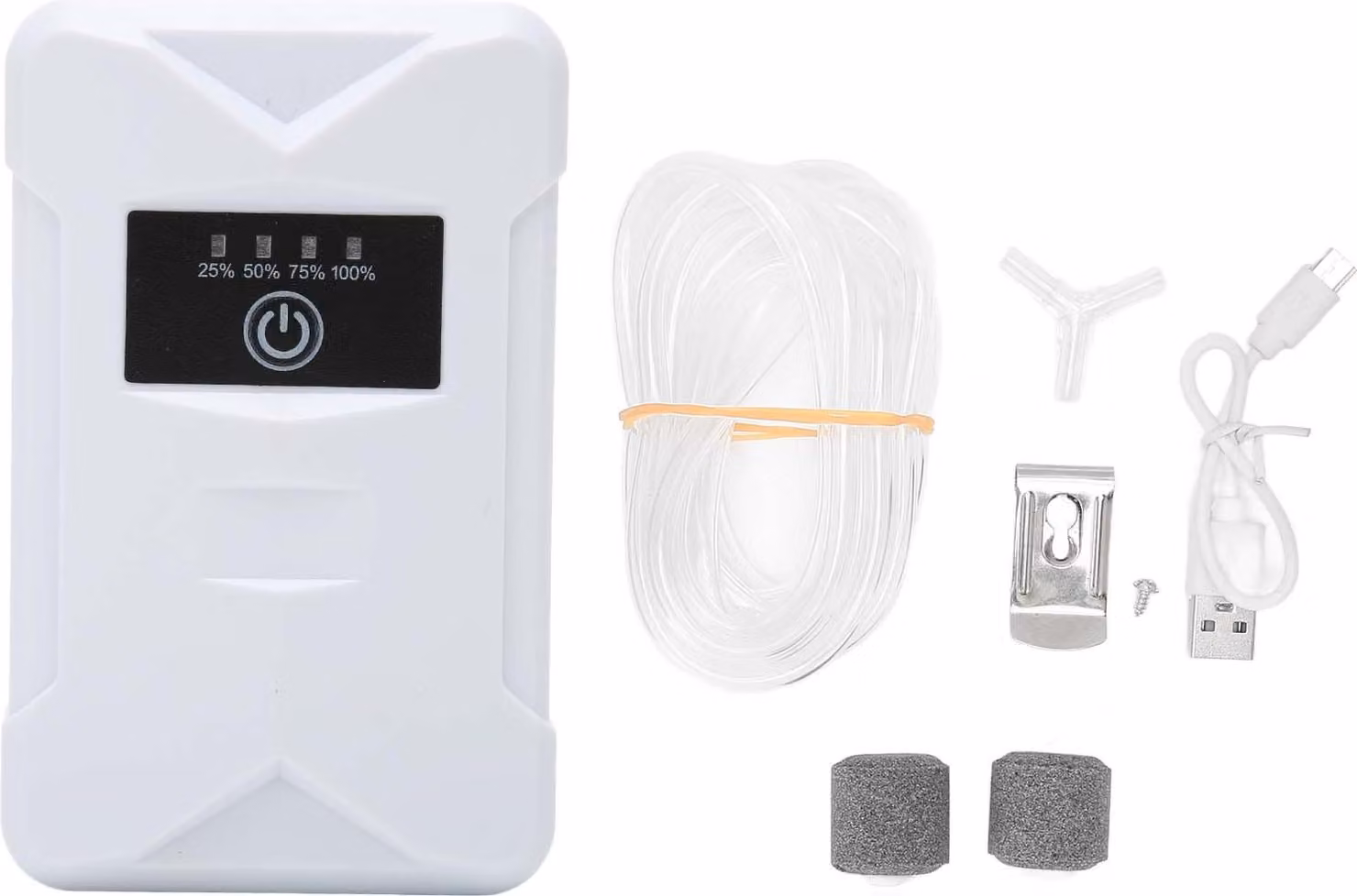 Pompa ossigeno acquario silenzioso USB ricaricabile 2 modalità di alimentazione Dual Outly portatile serbatoio pesce aria per la pesca