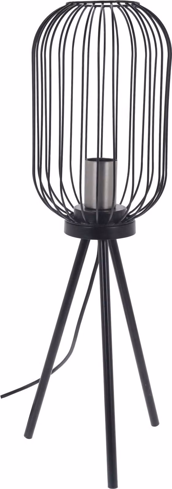 Lampada a tre gambe in metallo, 36 cm, nero