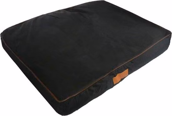 Cuccia per cani, morbido materassino lavabile, idrorepellente, tessuto Oxford, cuscino ortopedico "Traumhaft", adatto per gabbia, misura M 71 x 48 x 6 cm, nero con ciuffi d'erba marroni
