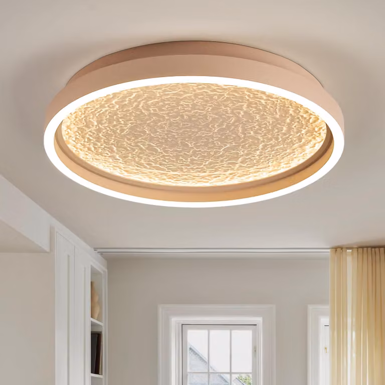 Lampada a soffitto LED rotonda, colore sabbia, design effetto nuvola, diametro 40 cm