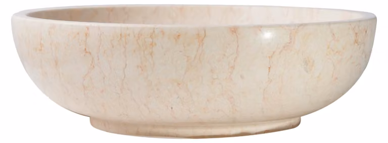 Lavabo rotondo in marmo pregiato, diametro 42,5 cm