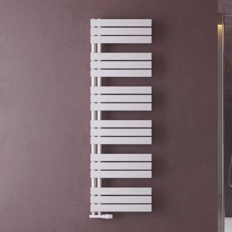 doporro Radiatore da Bagno 159x50cm, Radiatore Piatto Termoarredo da Bagno Riscaldamento Elettrico o da Acqua Calda FN Portasciugamani in Acciaio, Bianco