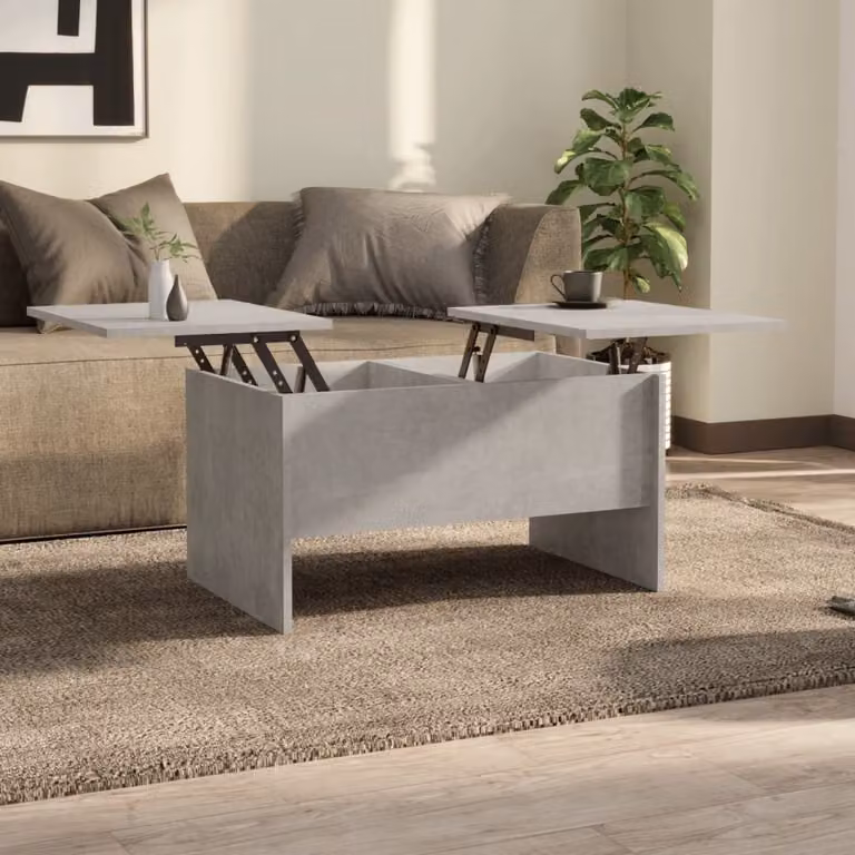 vidaXL Tavolino da caffè grigio cemento 80x50x42,5 cm in legno - Tavolino da caffè - Tavolino - Tavolino - Tavolino da divano