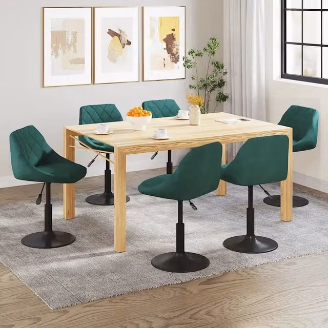 Sedie da Pranzo Girevoli 6 pz Verde Scuro in Velluto 3088805