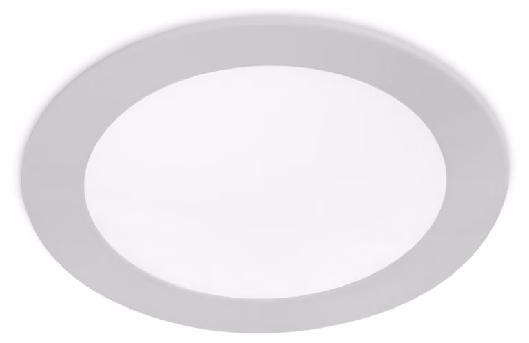 Faretto circolare Easy, rotondo, con luce LED bianco caldo 3000 K, di colore grigio