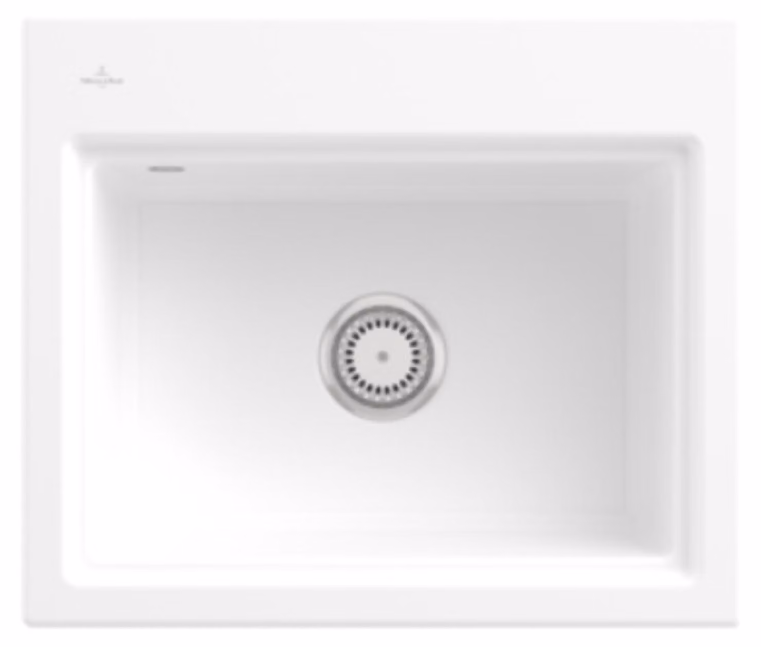 Lavello rettangolare Villeroy&Boch, lavello in Vetroceramica Subway Style 60 S White Alpine 60x51cm, larghezza base 60cm