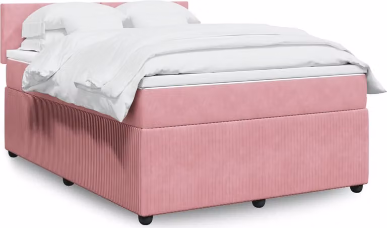 Maison Exclusive - Giroletto a Molle con Materasso Rosa 140x200 cm in Velluto