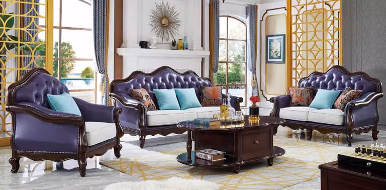 Luxus Sofagarnitur 3+2+1 Sitzer Klassischer Wohnzimmer Sofas Couchen Polster
