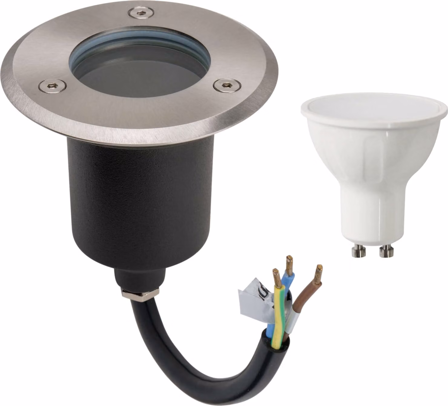 Lampada da incasso a LED per pavimento, faretto da pavimento, rotonda, con LED da 6 W, luce bianca fredda