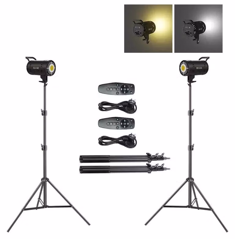Set di illuminazione per fotografia, treppiede regolabile, illuminazione bicolore, SH-TYD-175-4