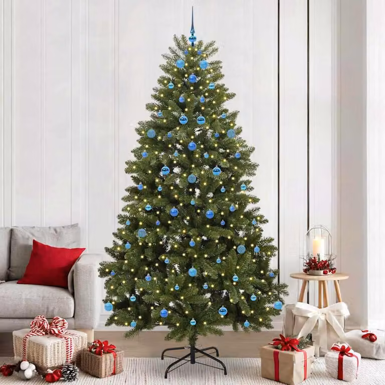 Maison Exclusive - Albero di Natale artificiale, 240 cm, 300 LED, luce bianca calda, colore verde