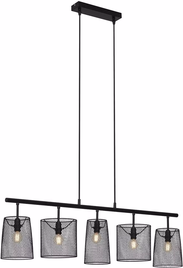 Lampada a sospensione Lampada a sospensione Paralumi in metallo nero 5x E14 40W IP20 Briloner