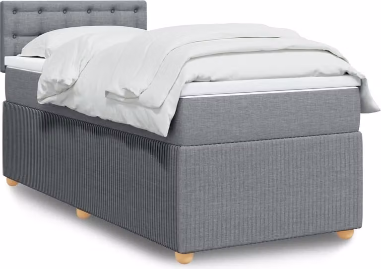 Maison Exclusive - Giroletto a Molle con Materasso Grigio Chiaro 90x190 cm Tessuto