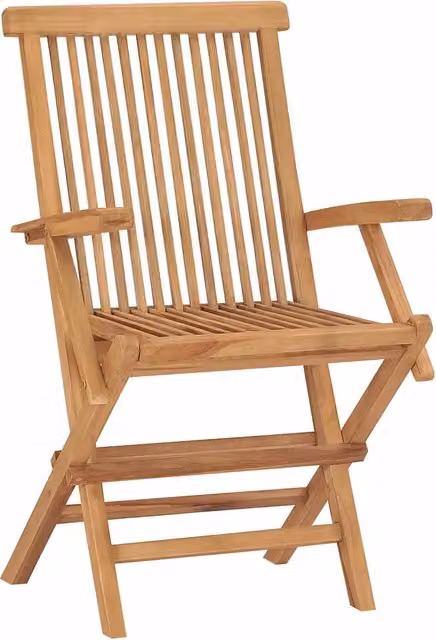 Set di 6 sedie pieghevoli da giardino vidaXL in legno di teak marrone con braccioli