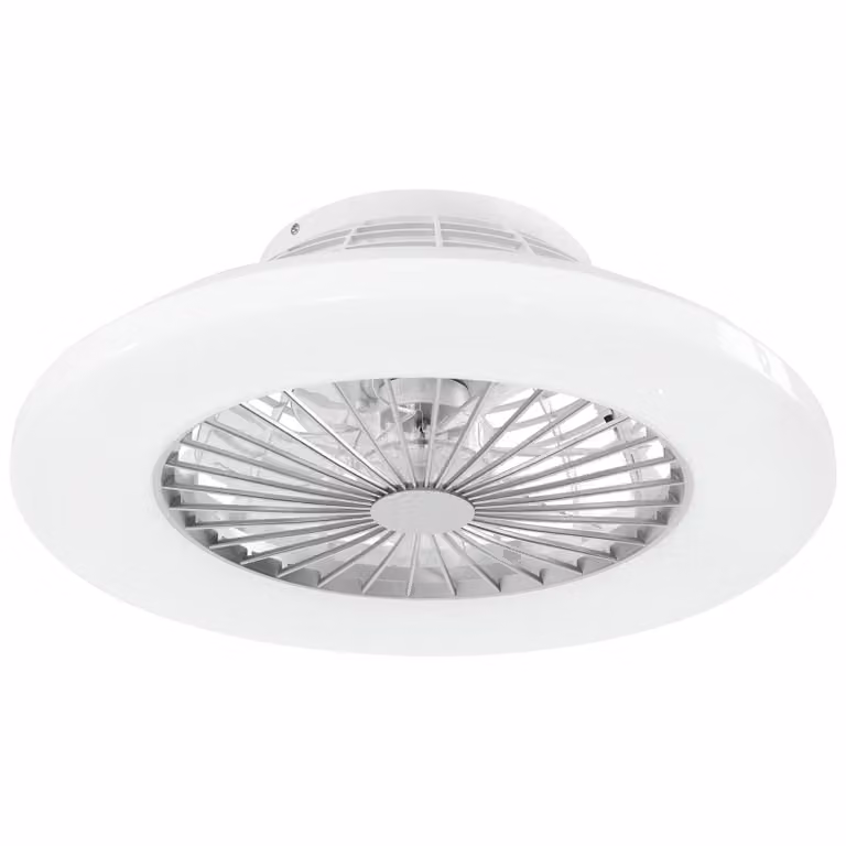 Lampada da soffitto con ventilatore Storm tectake, LED dimmerabile con telecomando e funzione luce notturna, bianco