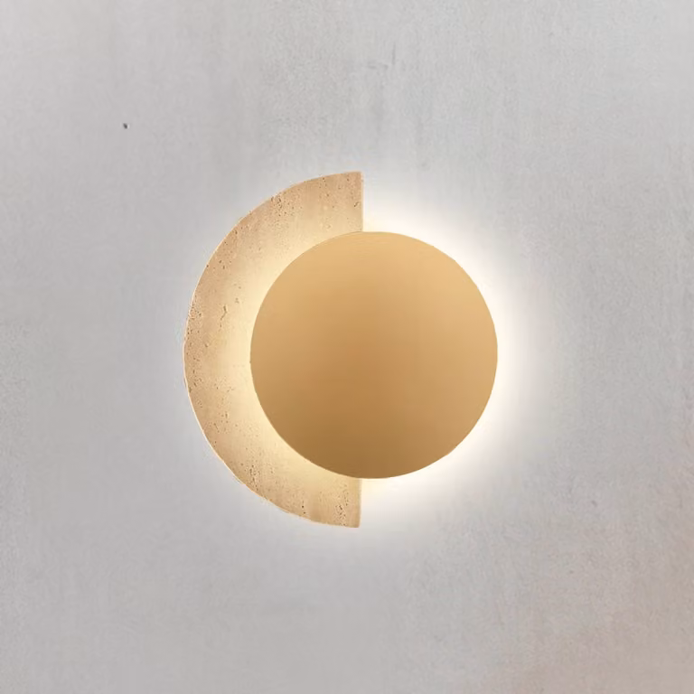 Viokef Applique da parete Miranda, Ottone / Oro, Soggiorno / Sala da pranzo, Pietra, Applique