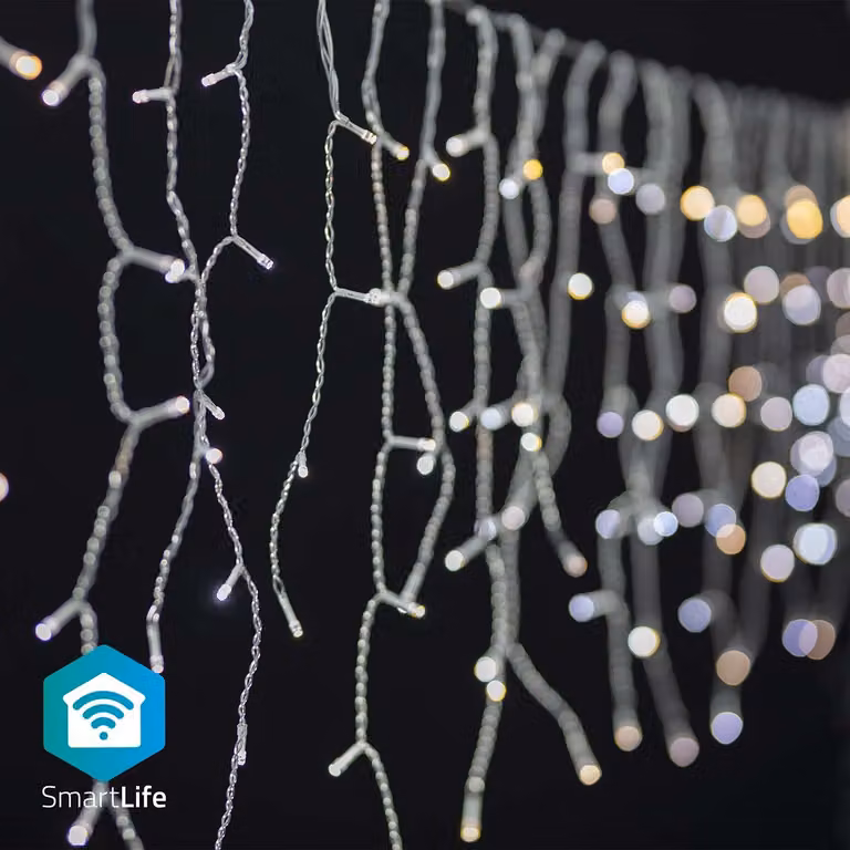 Luci di Natale Nedis SmartLife - Icicle - Wi-Fi - Bianco caldo o freddo - 400 LED - 8,00 m - Android / IOS