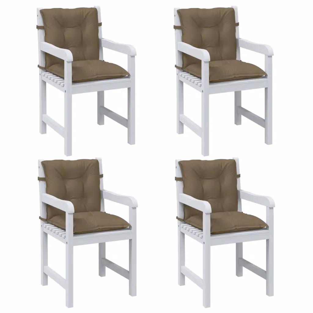 Set di 4 cuscini per sedia vidaXL in tessuto resistente ai raggi UV e antiscivolo, colore tortora mélange