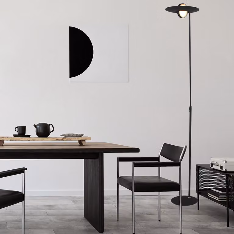 Lampada da terra - nero - Zenith LED - plastica metallo - Ø 28cm - LED - 1477ZW - Steinhauer Exclusive