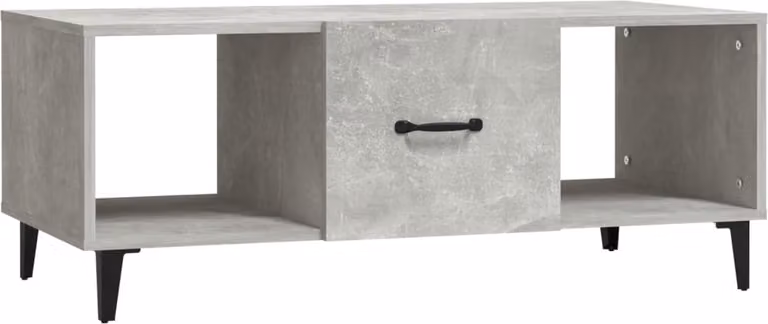 Tavolino Salotto Grigio Cemento 102x50x40 cm Legno Multistrato