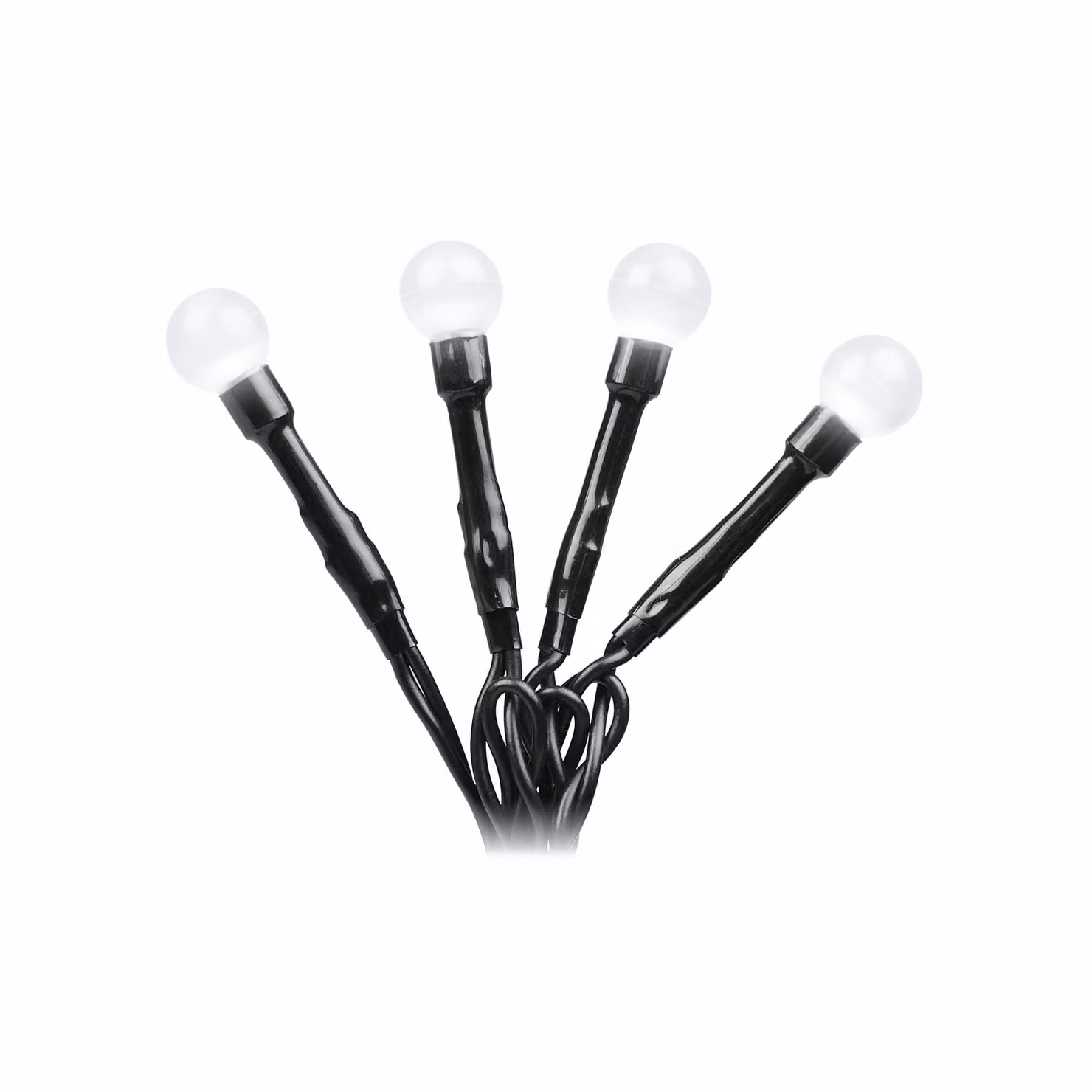Konstsmide - Globelichterkette a LED, diodi rotondi, 80 diodi bianchi freddi, trasformatore per esterni da 24 V, cavo nero ; 3691-207