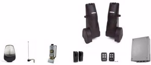 Kit per cancelli battenti a doppia anta standard Proteco Wheeler B nero in metallo