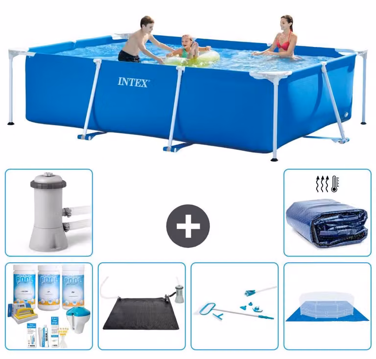 Piscina fuori terra rettangolare - 300x200x75 cm - 7 pezzi - Modello S20052