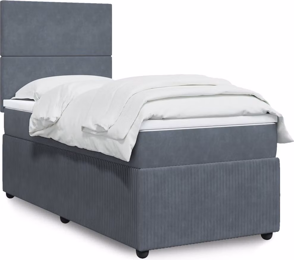Maison Exclusive - Giroletto a Molle con Materasso Grigio Scuro 100x200 cm Velluto