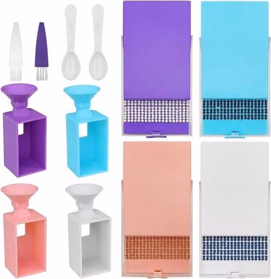 Set da 8 contenitori in plastica per accessori fai da te