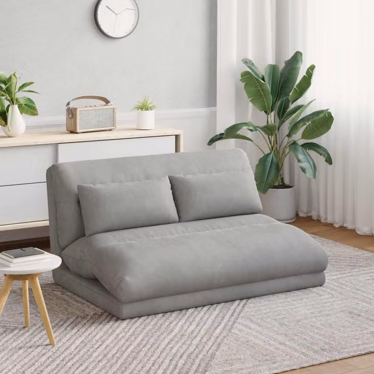 Sedia da pavimento regolabile vidaXL in velluto grigio con struttura in metallo