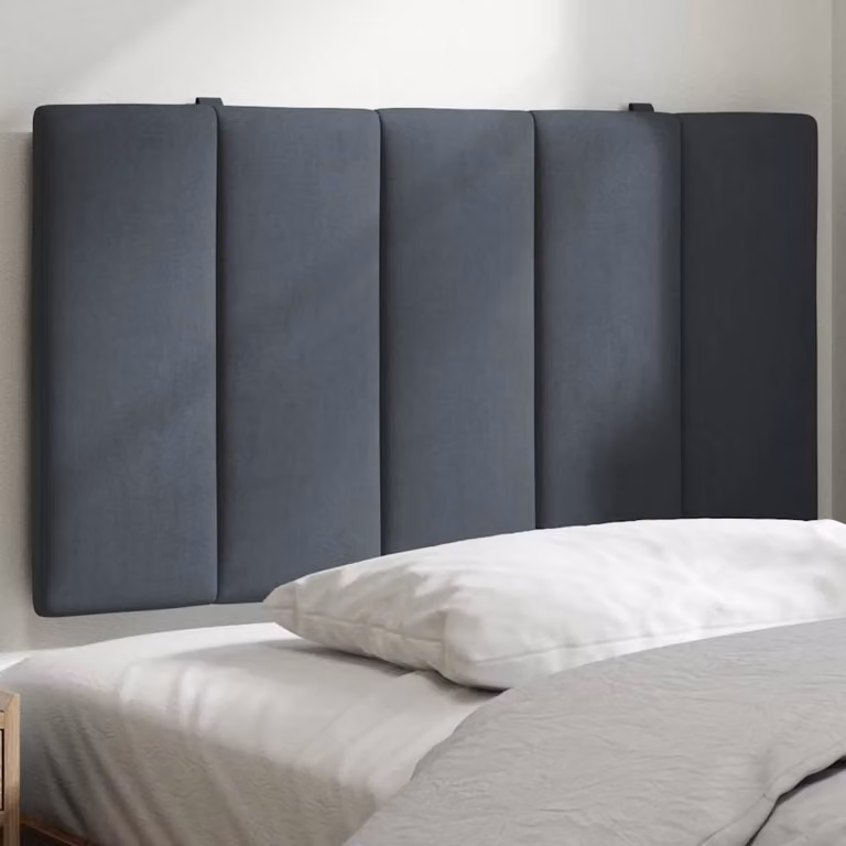 Cuscino Testiera vidaXL Hanko in Velluto Grigio Scuro, Larghezza: 90 cm