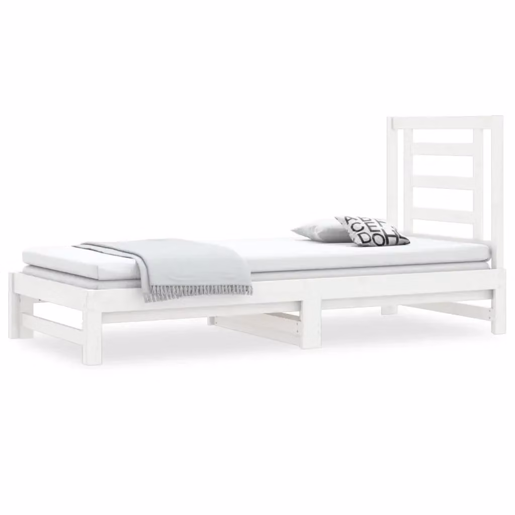 Dormeuse Estraibile MercatoXL in Legno di Pino Massello Bianco con Doghe Fisse – 2